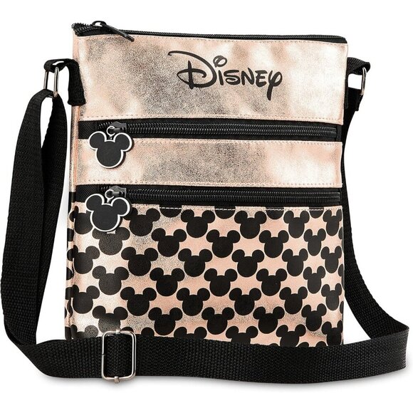 Handbags - Women's Rose Gold Shoulder Bag Minnie And Mickey Minimal Mouse Cross Body Bag